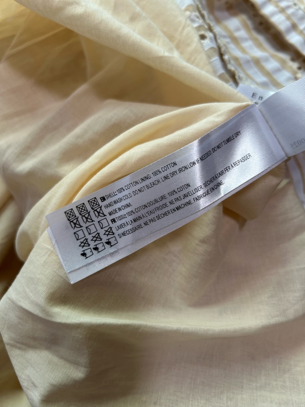 En Saison - NWT Cream and White Eyelet Stripe Peasant Dress - 100% Cotton - Picture 8 of 8